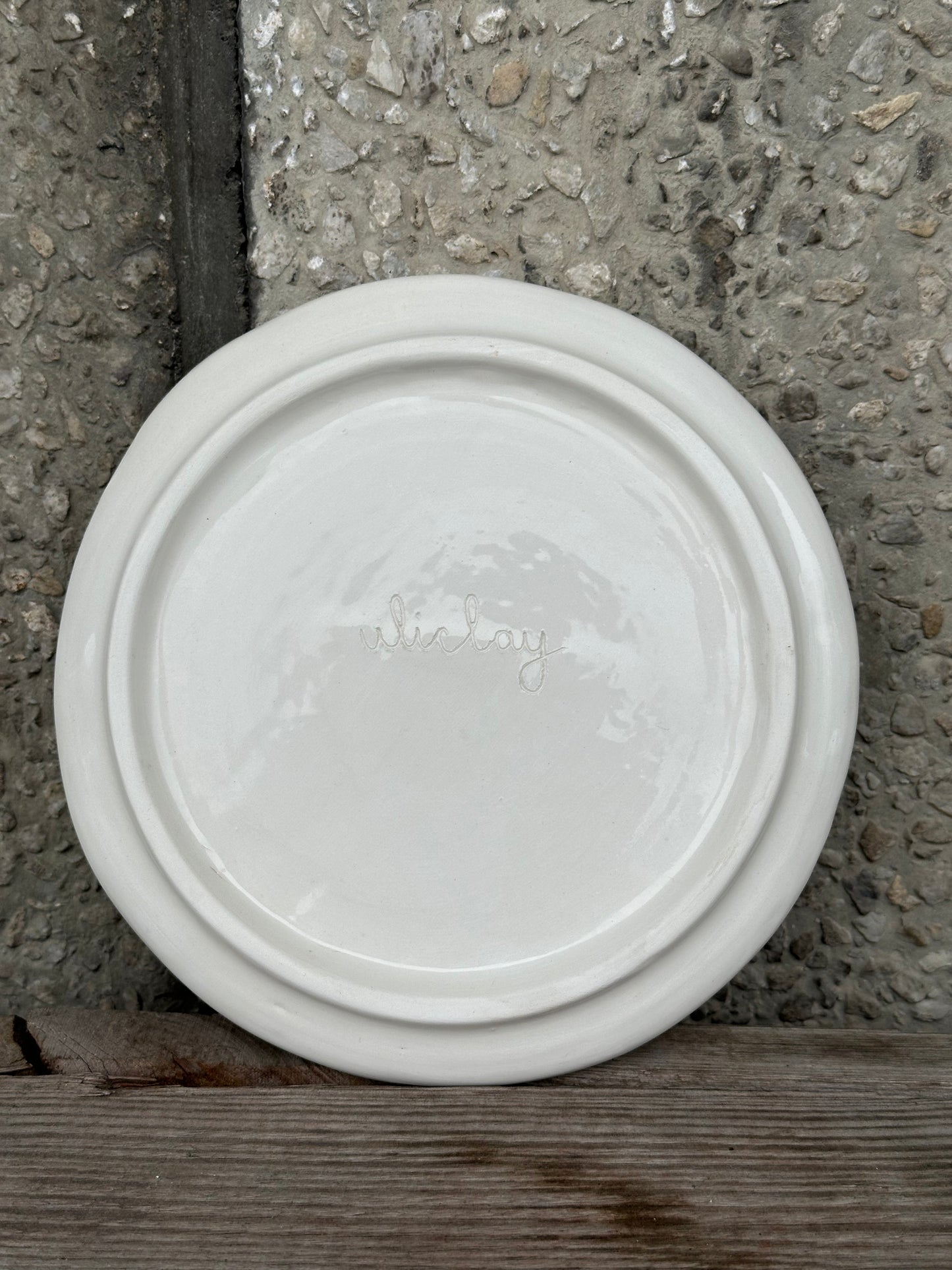 Talerz ceramiczny płaski "chujowo ale stabilnie"