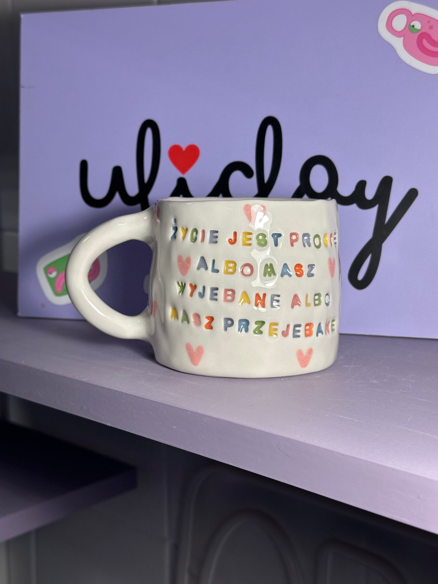 Kubek "życie jest proste albo masz wyjebane albo masz przejebane"