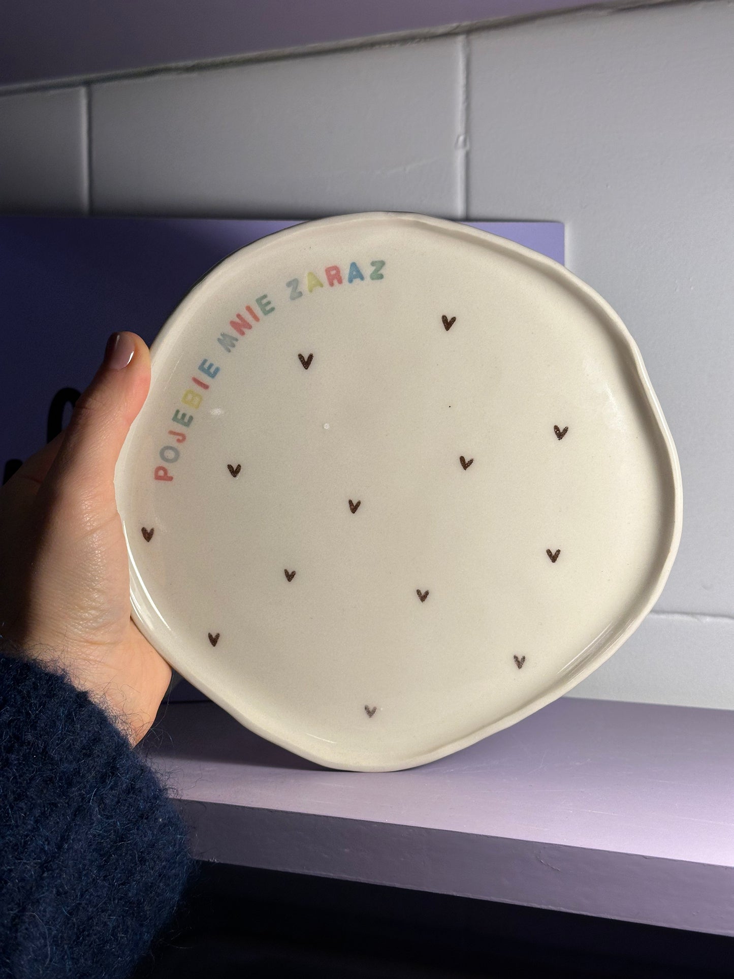 Talerz ceramiczny płaski "pojebie mnie zaraz"