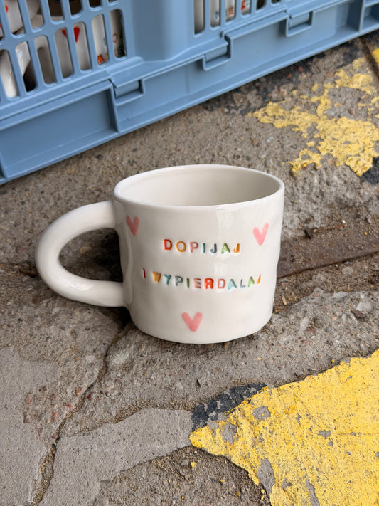 Kubek L "dopijaj i wypierdalaj"