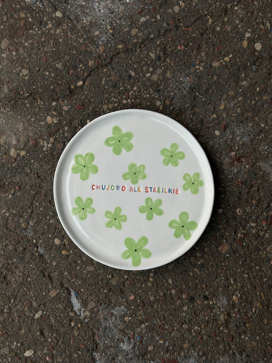 Talerz ceramiczny płaski "chujowo ale stabilnie"