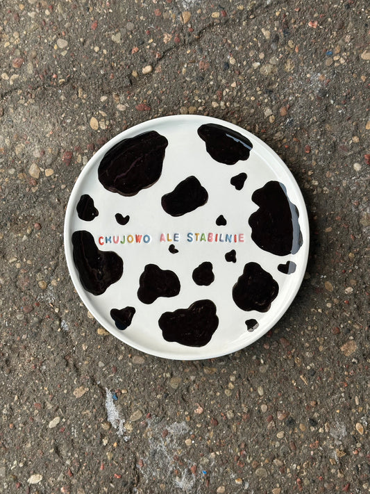 Talerz ceramiczny płaski "chujowo ale stabilnie"
