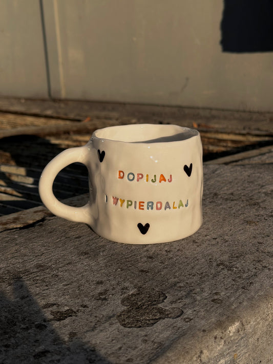 Kubek L "dopijaj i wypierdalaj"